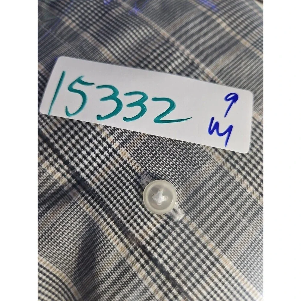 Roundtree‎ & Yorke Shirt Mens Small Black Brown EZ Gold Label Non Iron Button S